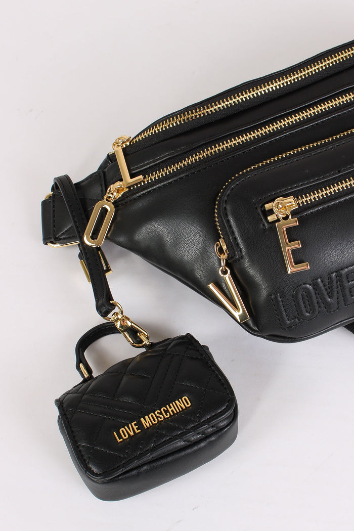 Portachiavi Mini Bag Matelasse Nero-5