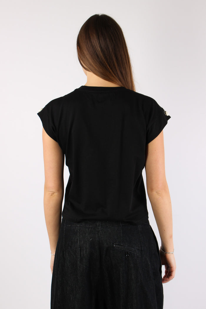 T-shirt Ricamo Conchiglia Nero-4