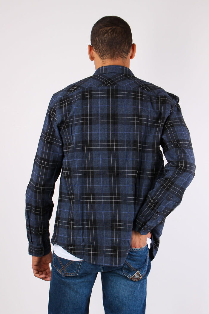 Camicia Scozzese Navy Blue-6