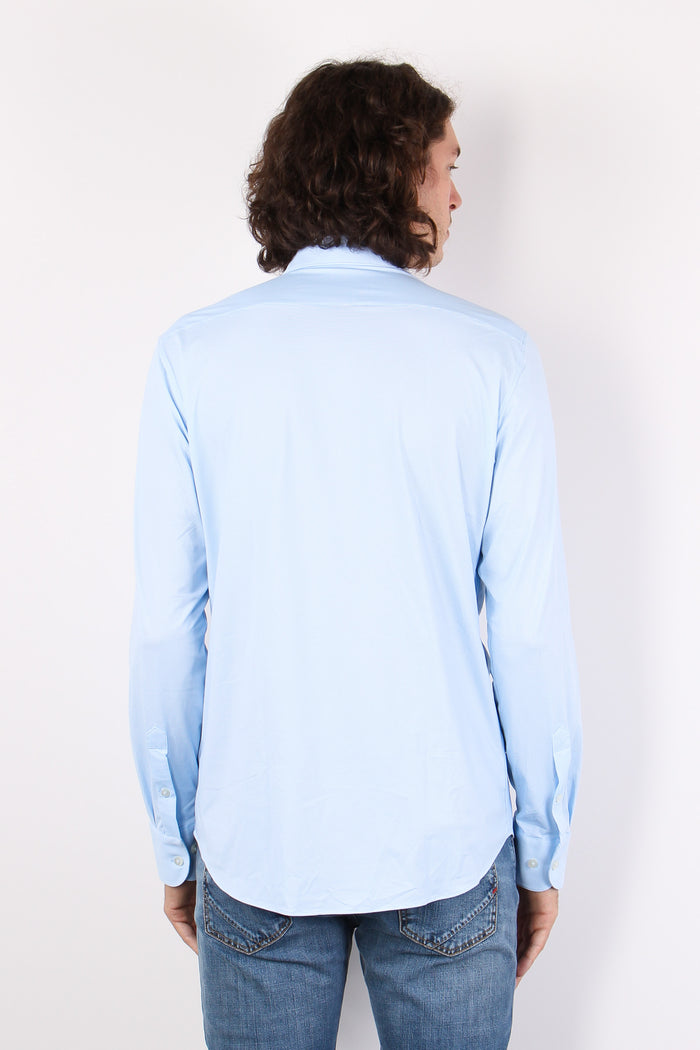 Camicia Oxford Elasticizzata Azzurro-3