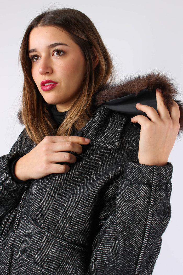 Bomber Resca Ecopelliccia Nero-8