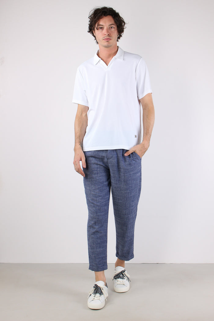 Pantalone Misto Lino Blu-4