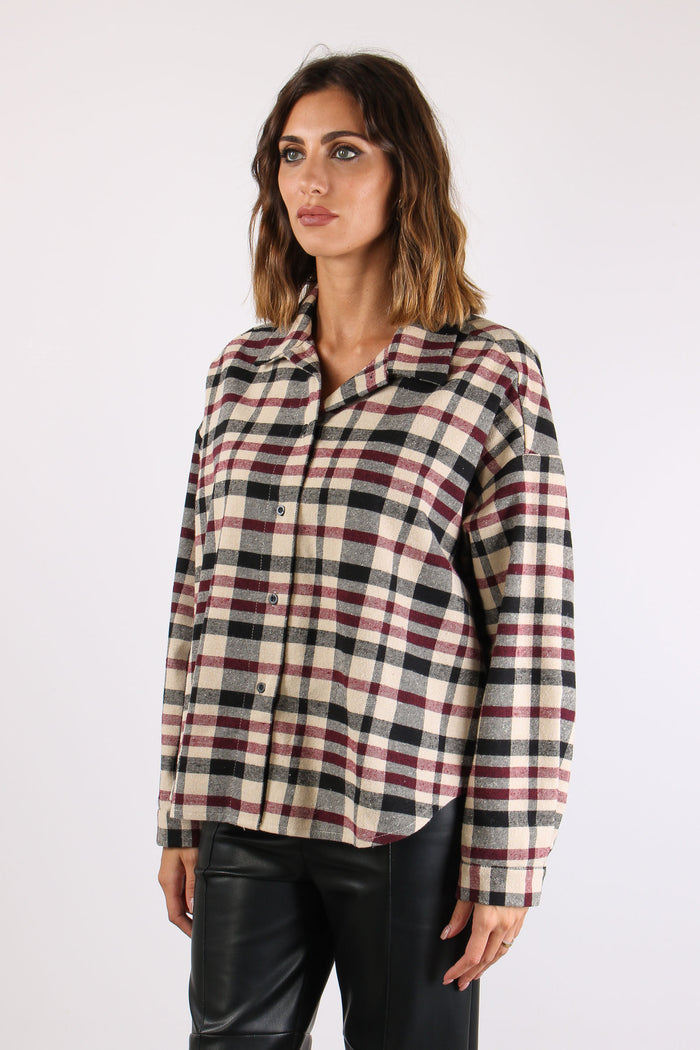 Camicia Over Scozzese Bordeaux/panna-4