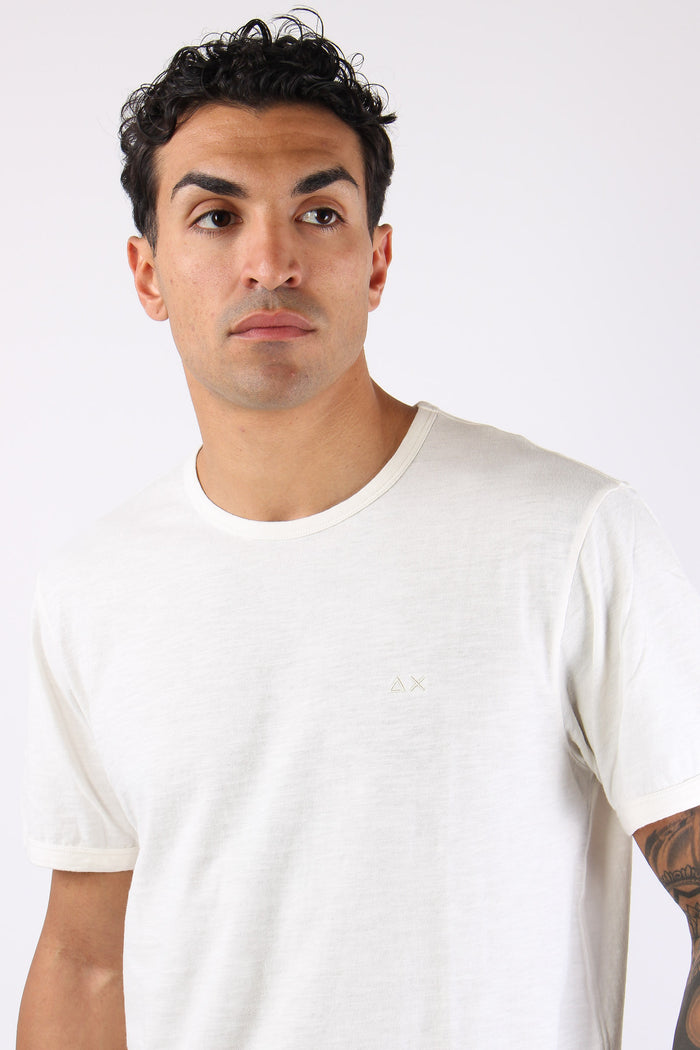 T-shirt Cotone Fiammato Bianco-6