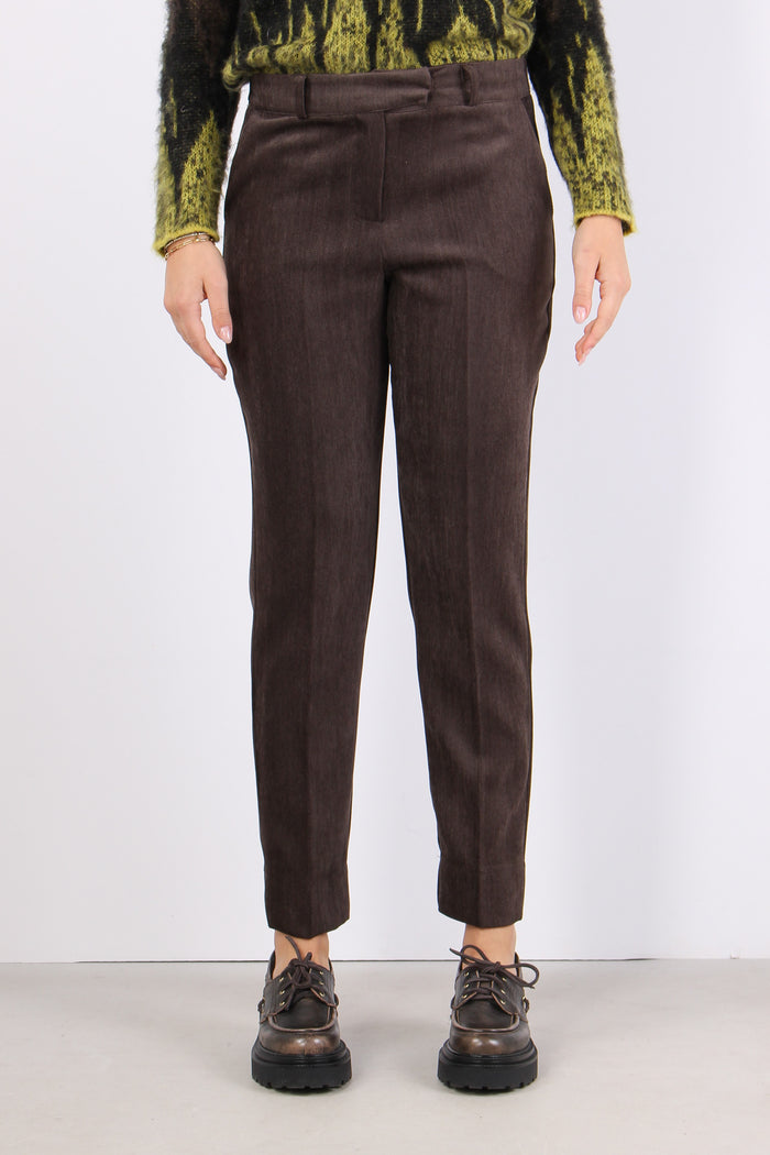 Pantalone Slim Velluto Resca Moro-2