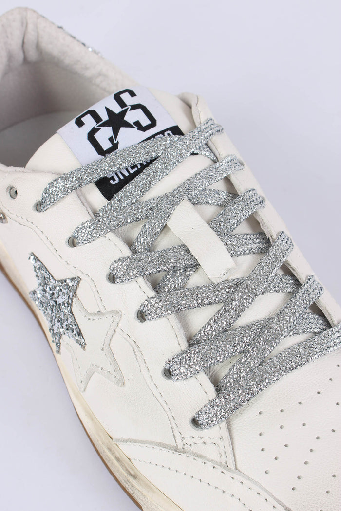 Sneakers Week Glitter Borchie Bianco/argento-5
