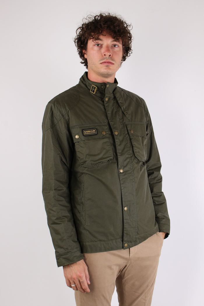 Winter Merton Wax Jacket Olive Night-6