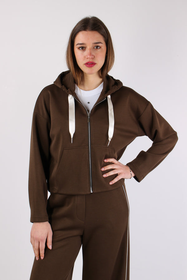 Giacca Corta Zip Modal Moro-2