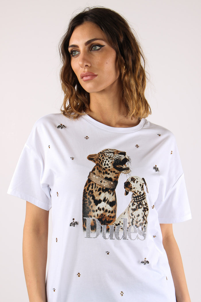 T-shirt Tigre Dalmata Bianco-7
