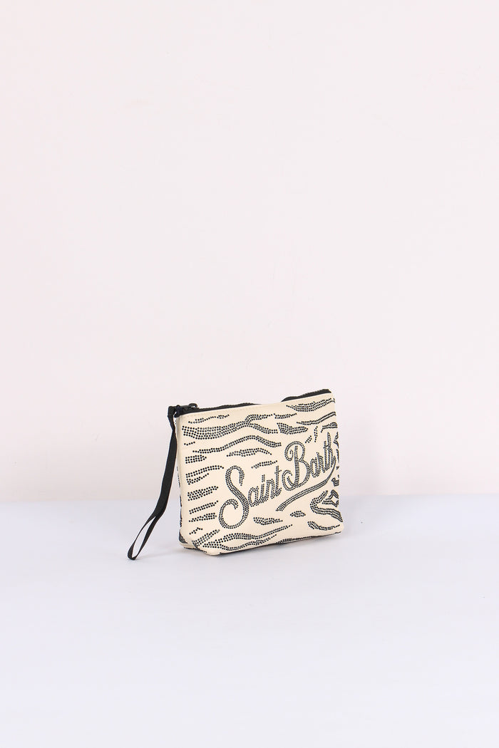 Aline Pochette Strass Bianco/nero-6