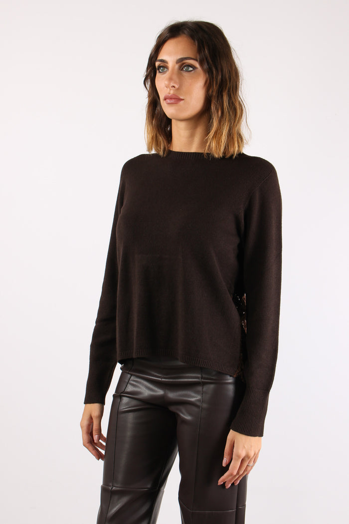 Maglia Viscosa Inserto Pizzo Moro-5