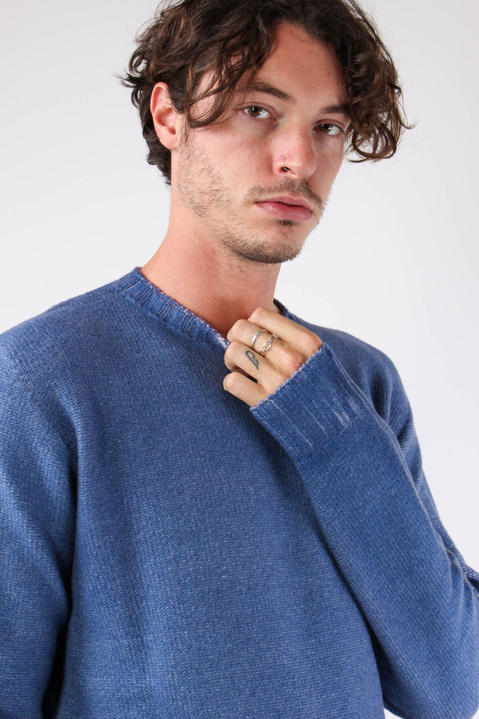 Maglia Girocollo Reversibile Denim/bordeaux-10