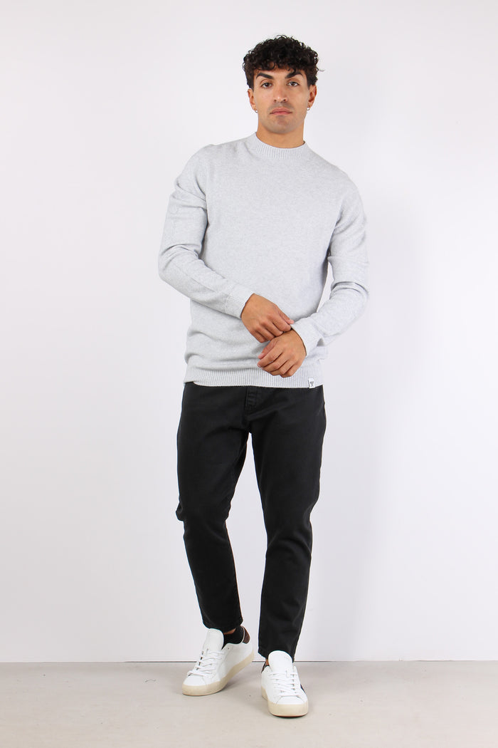 Maglia Girocollo Punto Riso Grigio Perla-3