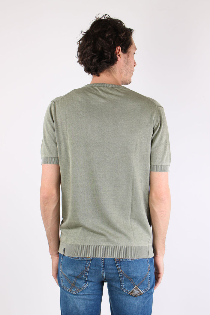 T-shirt Girocollo Basica Green Fade-4