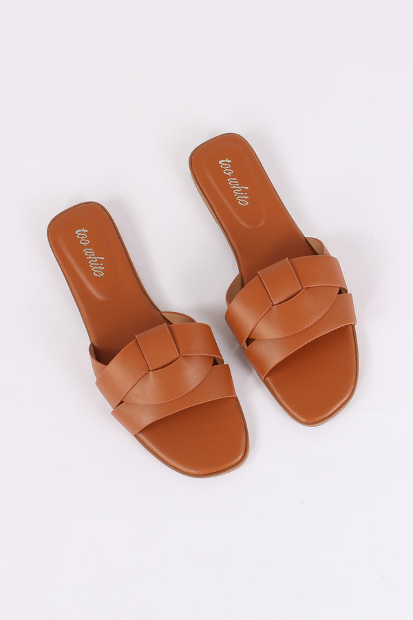 Ciabatta Incrocio Laminata Camello-2