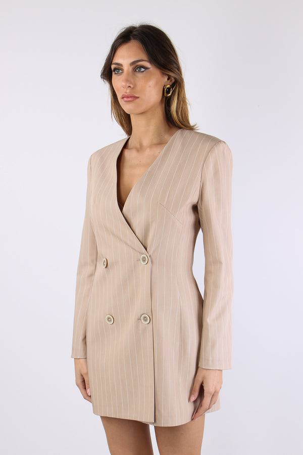 Robe Manteau Gessato Bianco-2