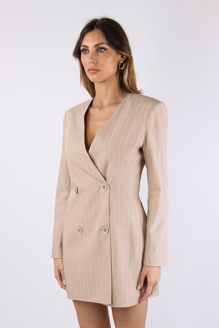 Robe Manteau Gessato Bianco-2