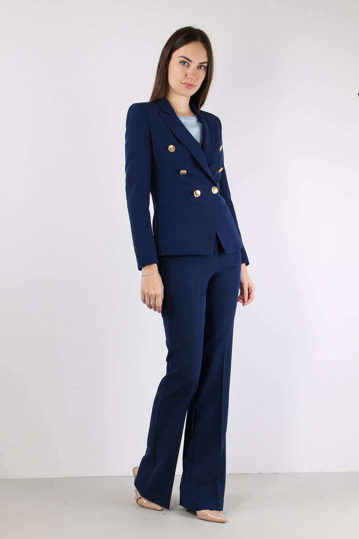 Pantalone Zampa Tessuto Tecnico Navy-5