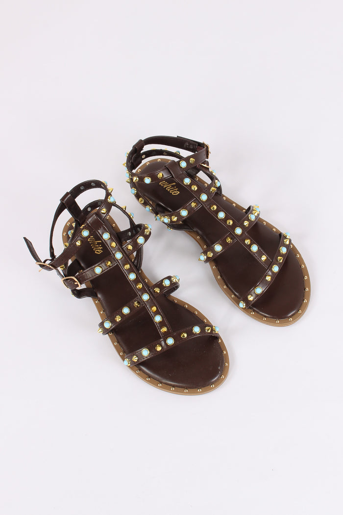Sandalo Borchia Multicolor Brown-2