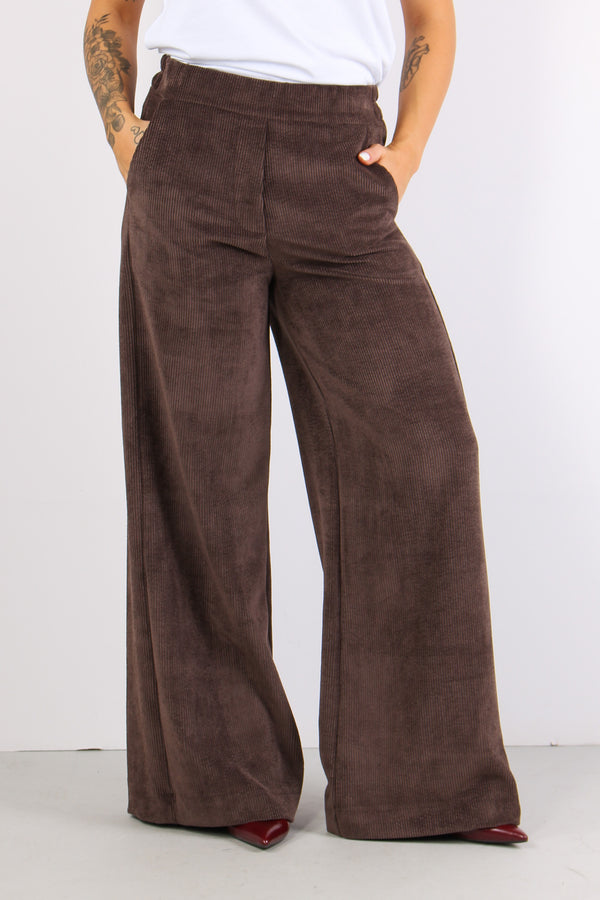 Pantalone Palazzo Largo Vellut Moro-2