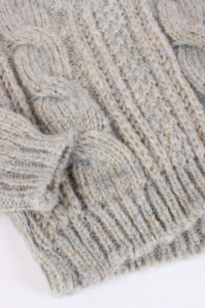 Pullover Treccia Azzurro-5