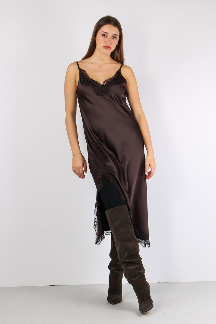 Abito Sbieco Inserti Pizzo Moro-9