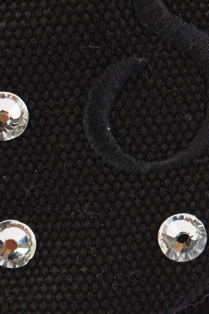 Mini Pochette Canvas Strass Nero-8