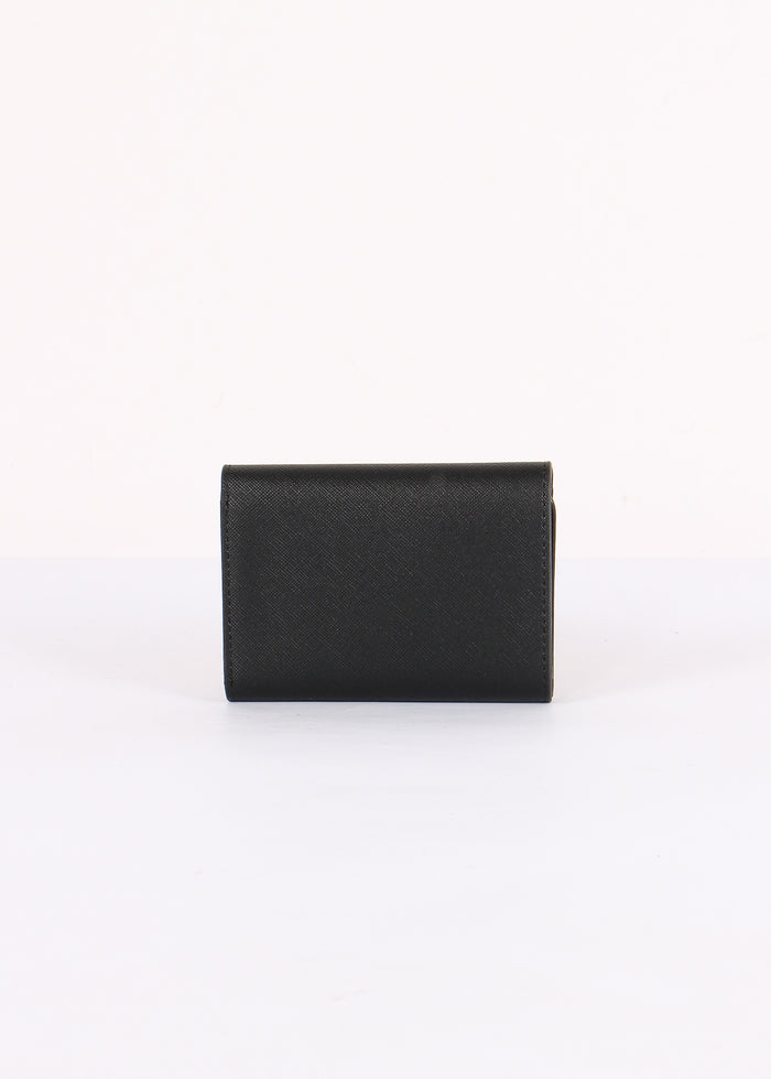 Mini Portafoglio Saffiano Nero-3