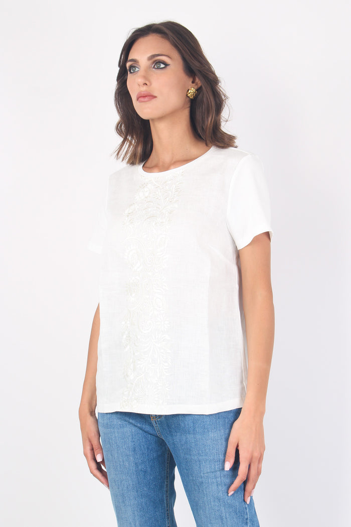 Magno T-shirt Bimateriale Ri Bianco-8