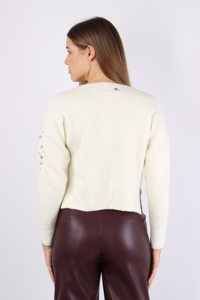 Maglia Applicazioni Strass Star White-5