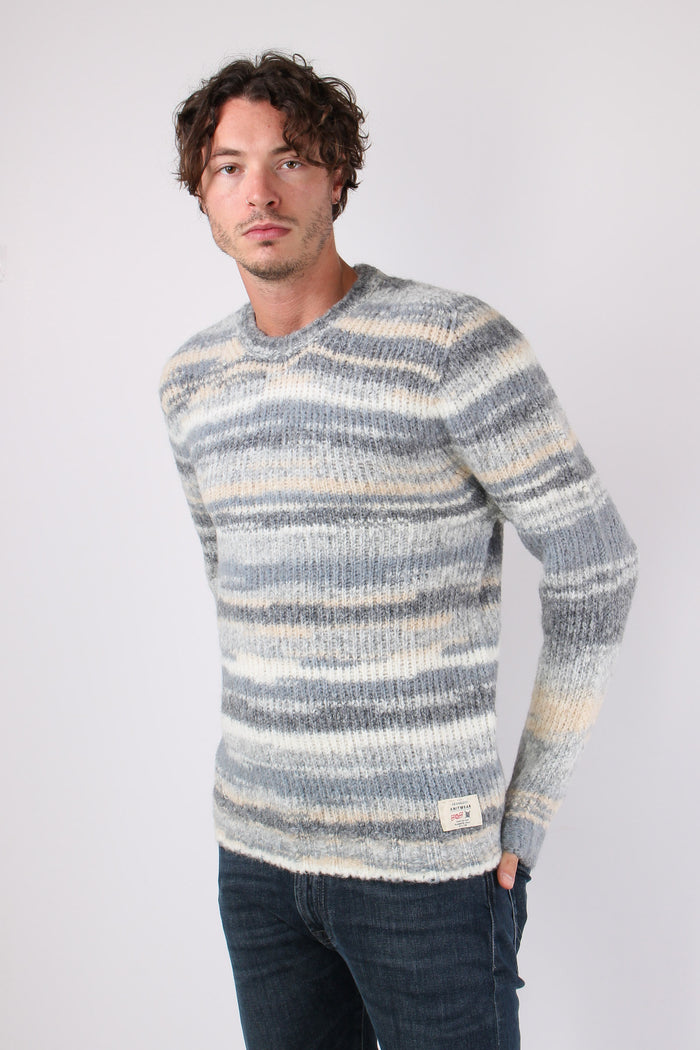 Maglia Girocollo Riga Indefini Grigio/panna-6