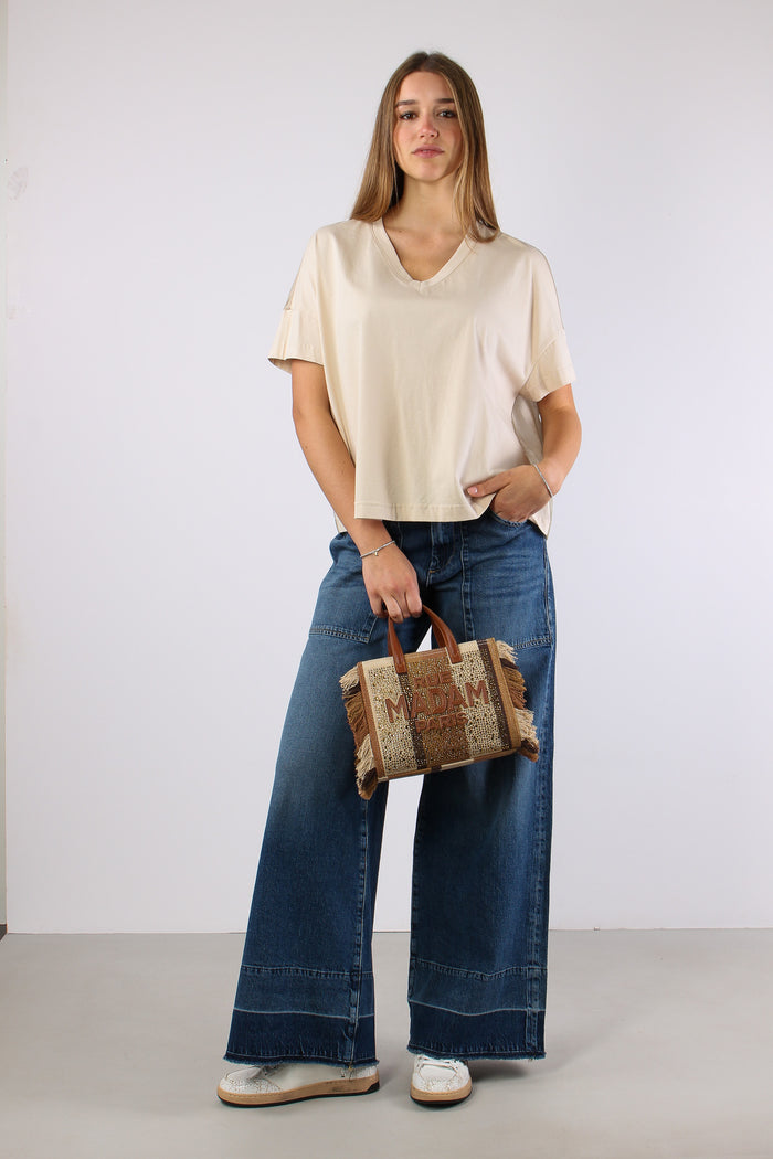 T-shirt Scavo V Organza Crystal Grey-5