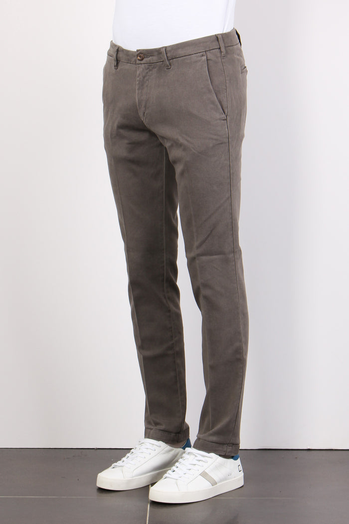 Pantalone Chino Flanella Fango-5