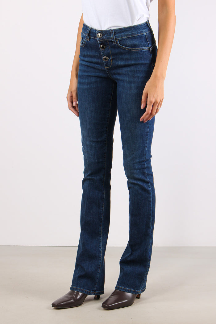 Denim Bottone Gioiello Denim Scuro-4