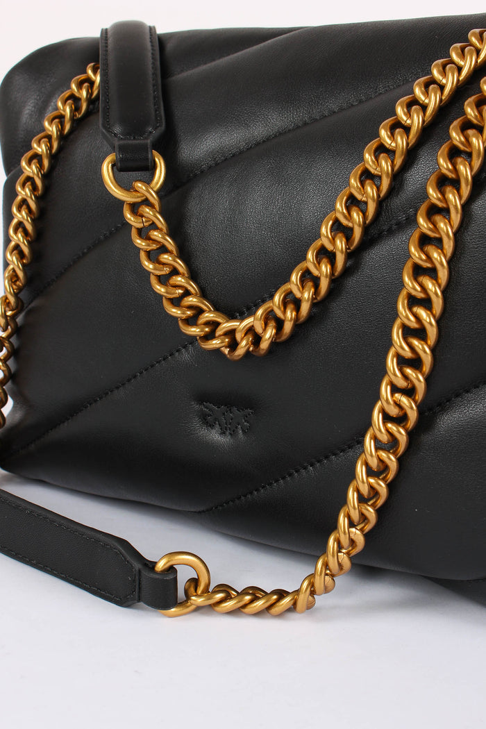 Tracolla Ove Puff Classic Small Nero/antique Gold-6