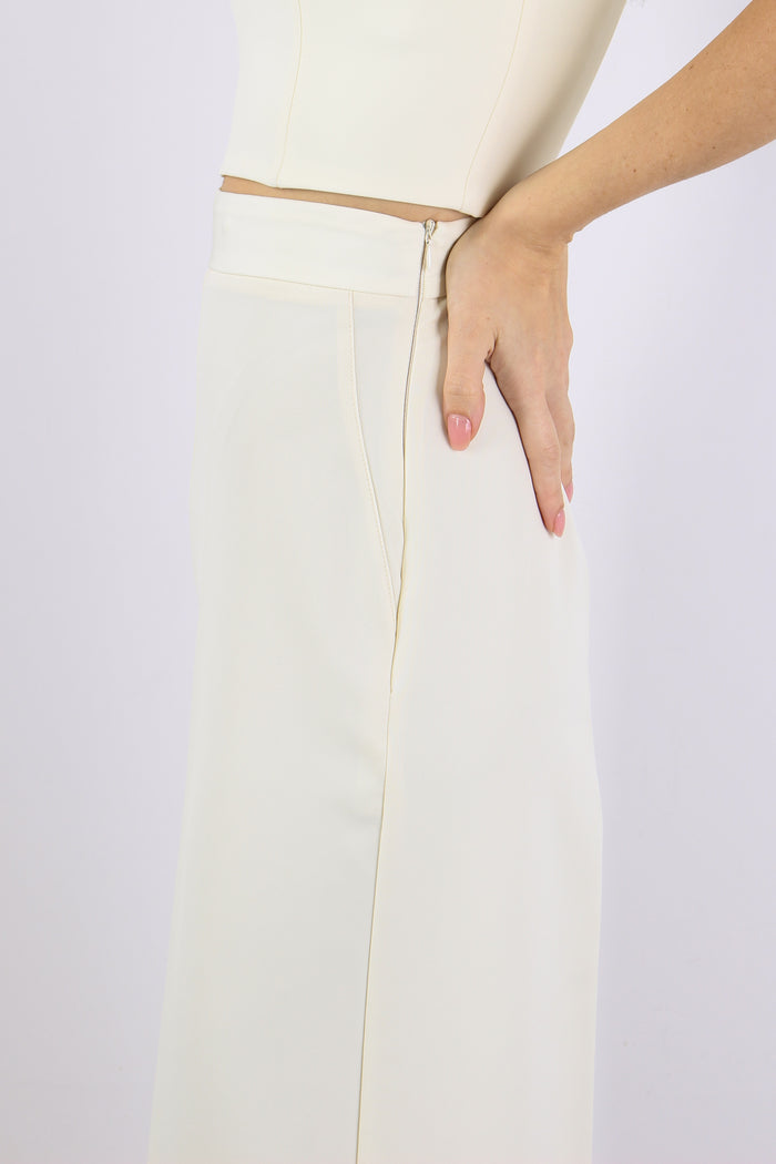 Pantalone Palazzo Tessuto Tecnico New Milk-7
