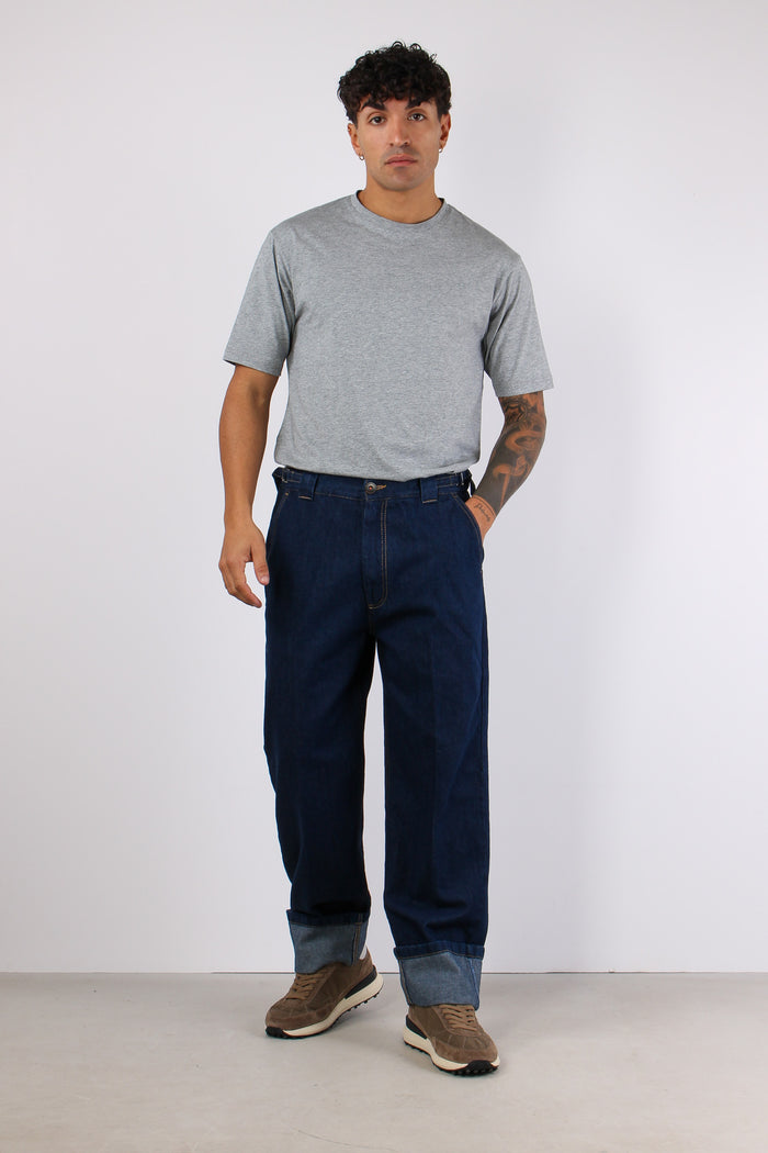 Denim Over Risvolto Blu-3