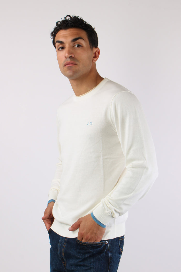 Maglia Collo Contrasto Bianco-3