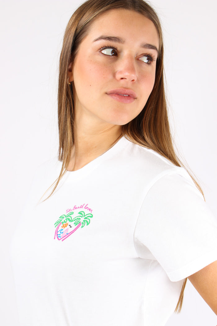 T-shirt St Barth Lover Palms Bianco-7