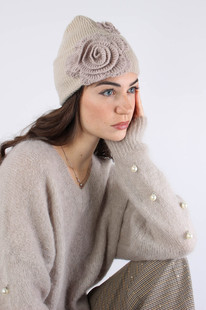 Cuffia Applicazione Rose Nude-5