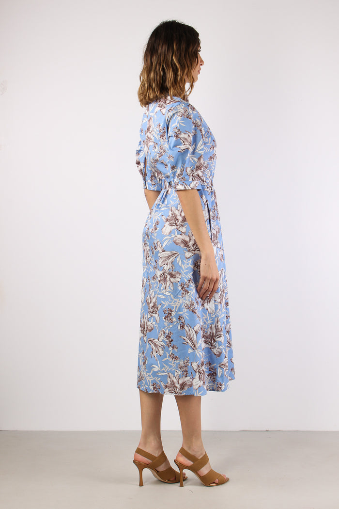 Chemisier Cotone Fantasia Blu Wave-6