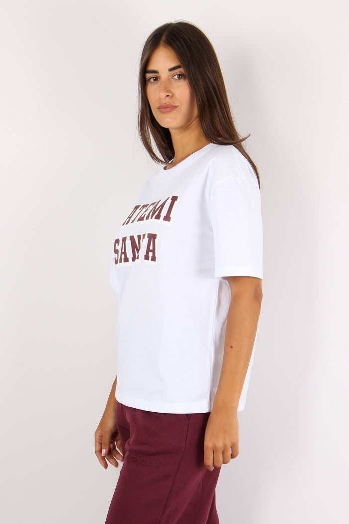 T-shirt Regular Fatemi Santa Bianco/bordeaux-3