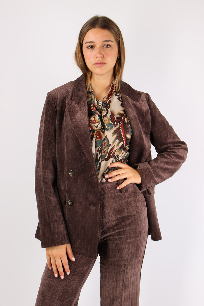 Giacca Doppiopetto Velluto Moro-6