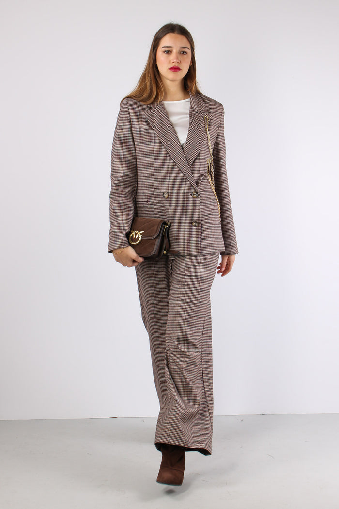 Giacca Check Catena Bordeaux/cammello