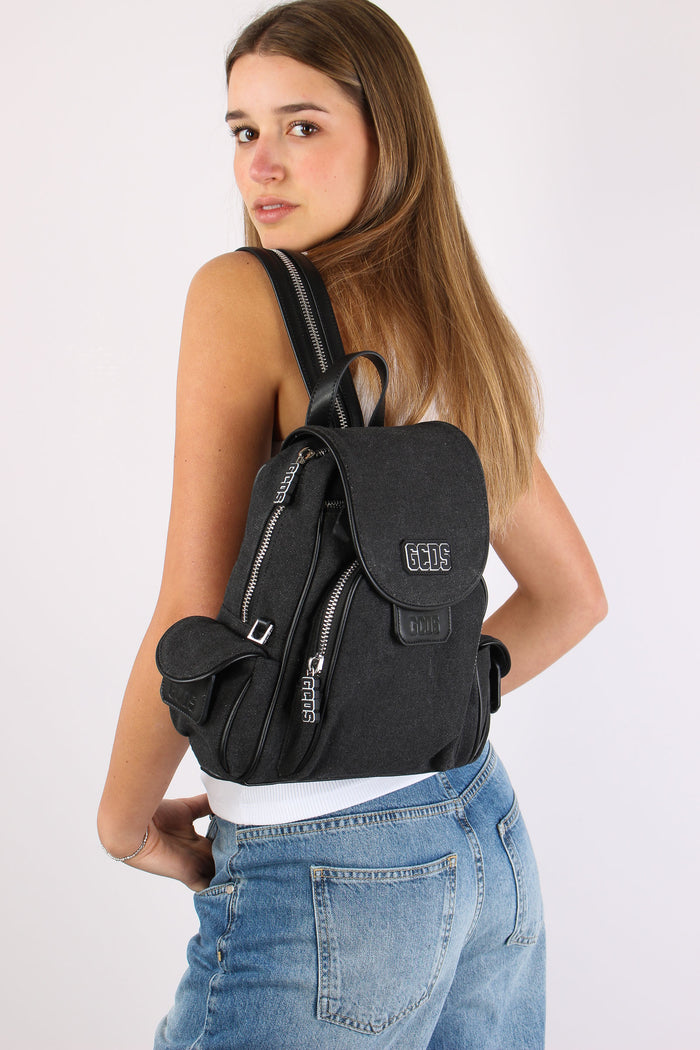 Zaino Denim Logo Black-3