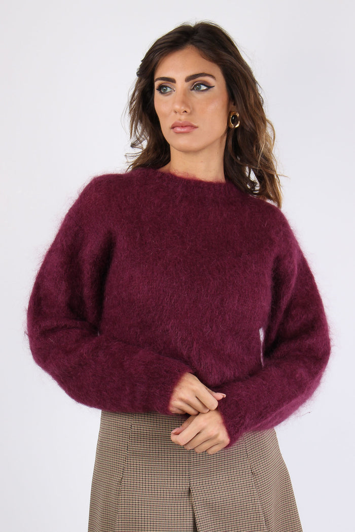 Maglia Misto Mohair Bordeaux-7