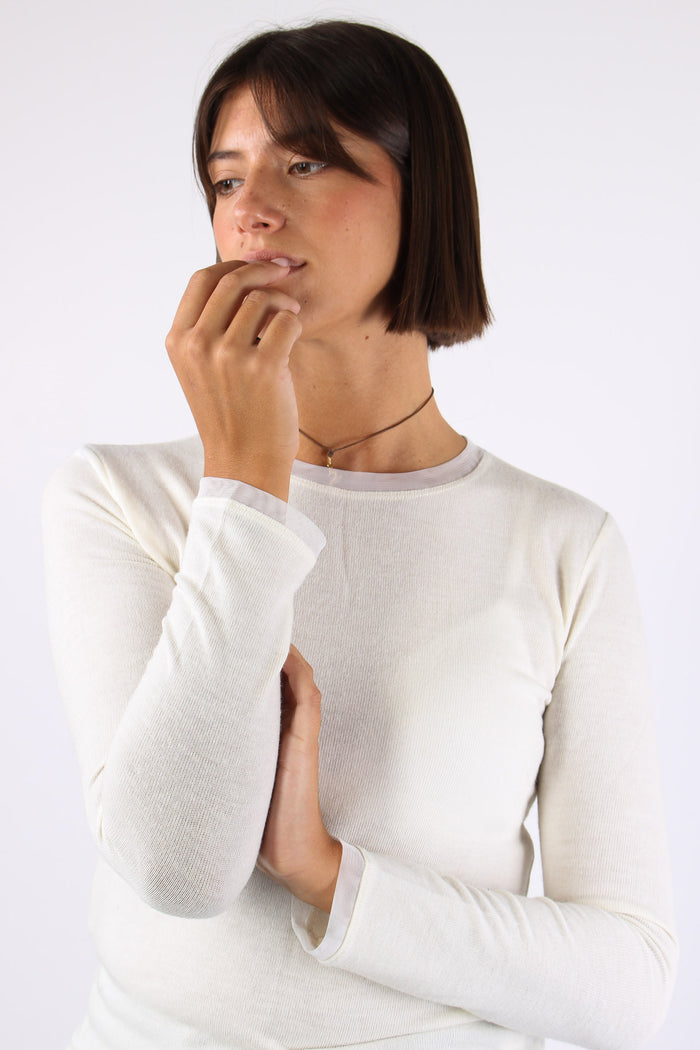 Maglia Inserto Tulle Latte-6