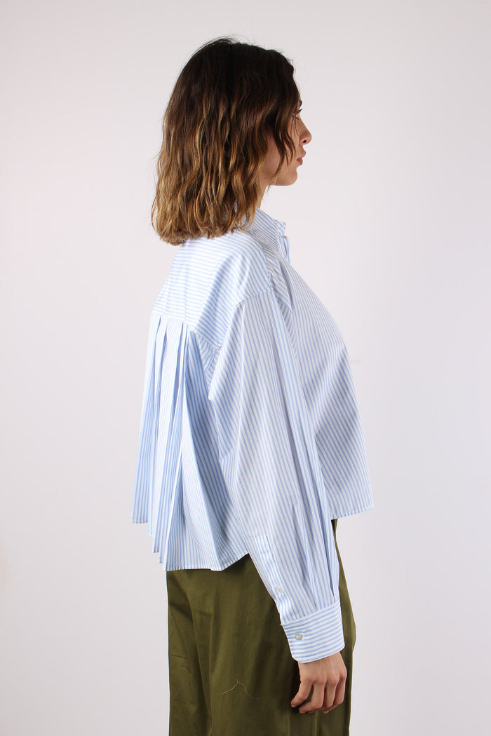 Wkddeden Camicia Pieghe Bianco/azzurro-6