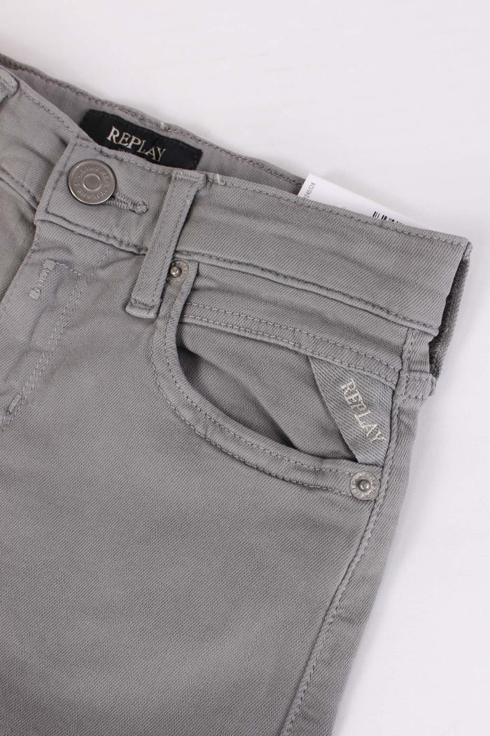 Denim Boyfriend Gamba Stretta Grigio-5