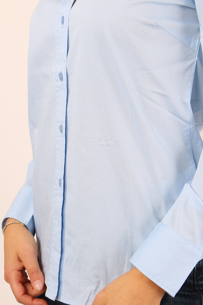 Camicia Slim Cotone Azzurro-8